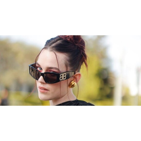 New BALENCIAGA Everyday Black Square BB0321S 002 Sunglasses Women - Picture 5 of 6